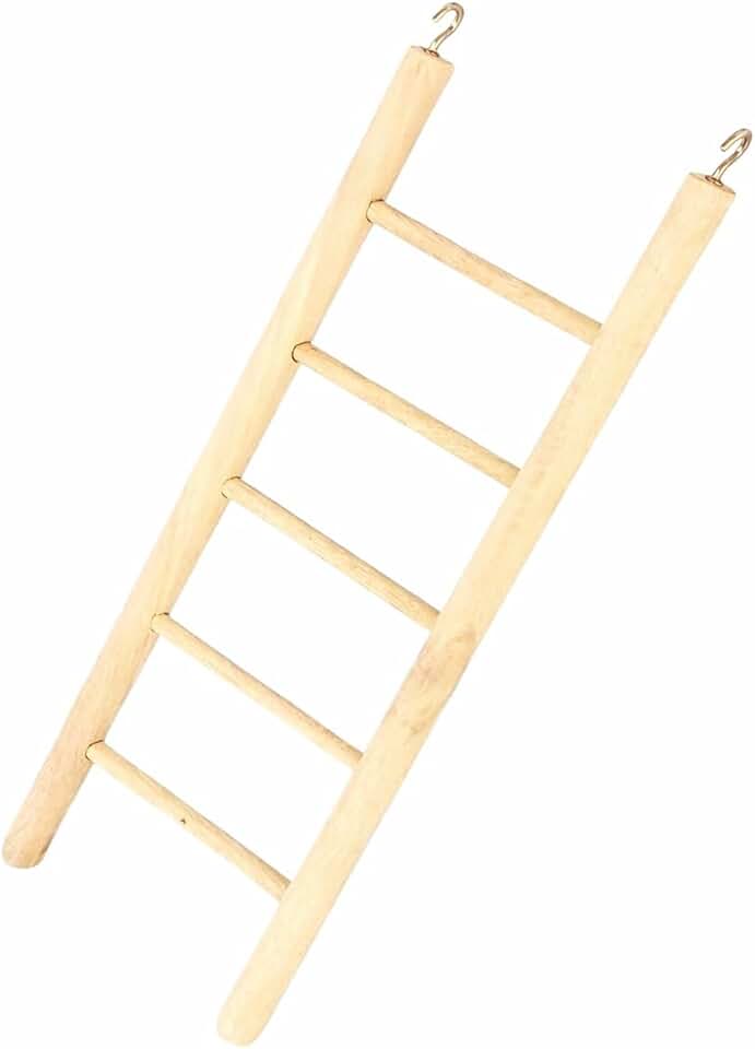 KSK Wooden Bird Ladder Toy for Cage | Budgie Ladder & Bird Stairs for Budgies, Lovebirds, Cockatiel & Small Parrots | Natural Wood Climbing Perch Exercise Toy