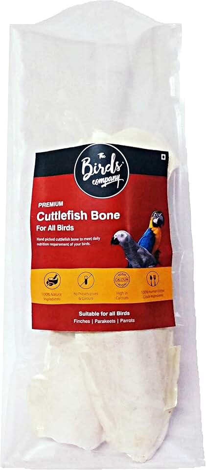 The Pets Company Natural Cuttlefish Bone for Birds | High Calcium Supplement | for Finches, Budgies, Cockatiels, Lovebirds, Conures, African Grey Parrots, Macaws, Cockatoos & All Pet Birds - 100 GMS